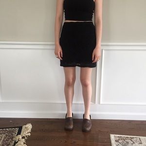 Urban Outfitters Black Macrame Skirt